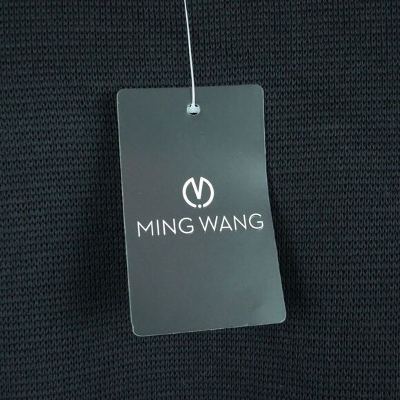 Ming Wang S Sweater Knit Jacket Black Abstract Print Modal Blend Career Elegant - Picture 6 of 7